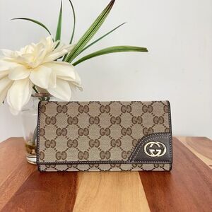 Pre-Owned Gucci  Britt‎ GG Canvas Continental Wallet